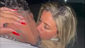 Public wife goes wild for fan without condom, giving oral sex and making