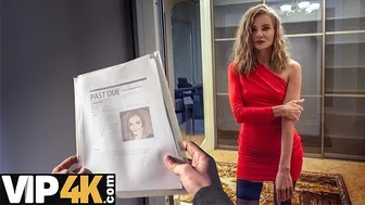 Skinny blonde milf pays debt with her tight pussy to janitor