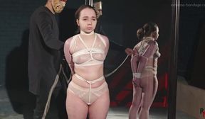 long tight bondage session in lingerie