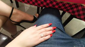 Touched each other in the Restaurant