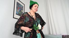 Auntjudys - Horny Hairy 63yo GILF Minia Masturbates in Sexy Black Stockings