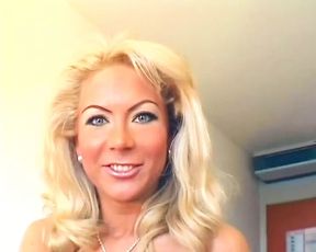 Blonde German MILF masturbates with a banana