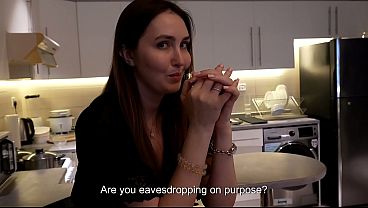 MILF stepmom cooks dinner then begs for a kinky fuck session