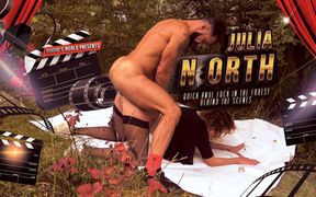 Behind the Scenes of Nympho Wife Julia North Quick Anal Fuck in the Forest