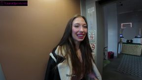 Wrapped In A Towel After An Elevator Encounter, She Seduces A Stranger In His Hotel Room