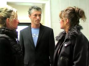 Enslaved by smoking twin dominatrixes and blown off hard!