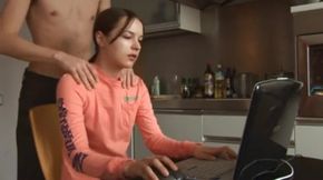 Young Russian Flattie Pulls Out A Swollen Dick Of Her BF