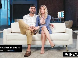 WIFEY Small Hotwife Sammm Next Door Holds Hubby's Hand While She Devours Monster BBC