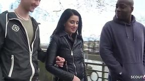 Busty Teen Babe Begs Stranger with Big Black Dick to Rail Her Ass while Pussy Boyfriend Watches