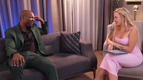 Petite blonde rides and sucks monster black cock