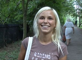 Cute teenage newcomer fucked for quick cash outside