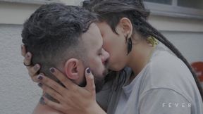 Couple can't stand the horniness and fuck at the bar table