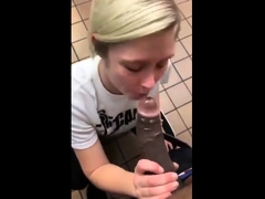 Real amateur blonde gives a hot POV blowjob on the train