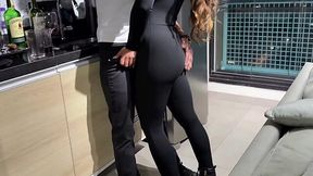 Husband Fucks Wife with Neighbor's Bare Dick, Slutty Hotwife Loves Big Cock