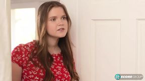 Redheaded 18-year-old Ava Marina gives us a dildo show!