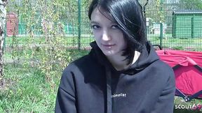 German Scout Takes Skinny Girl Madison Quinn's Anal Virginity in Abandoned Location Casting