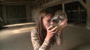 Maid with Inflated Cunt Gets Fucked with a Candle