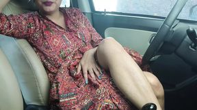 First time she rides my dick in car Public sex Indian desi Girl saara fucked very hard in car