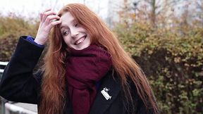 German redhead cutie gets her pale pussy broke by a hard boner