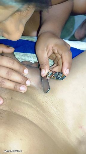 My neighbor shaves my little cock