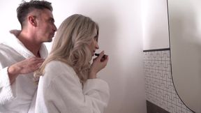 A Big Dick Fucked This Skinny Bitch's Mouth and Asshole