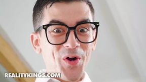 Nerdy Hot Girls With Glasses Playing Together &amp; Getting Fucked In The Ass - REALITY KINGS