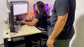 Wife cheating on husband at work with boss