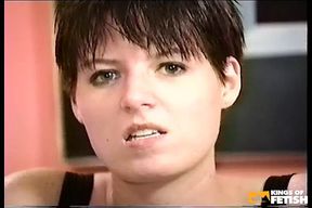 Girl with short hair gets her hairy pussy licked and drilled by a guy with big dick