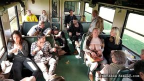 Perverted train orgy