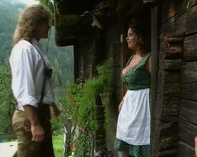 A super busty German brunette gets her muff hammered outdoors