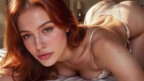 Hot redhead gets every inch of his big cock AI Generated