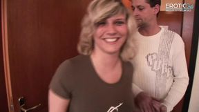 Horny blonde teen gets fucked by stepbrother!