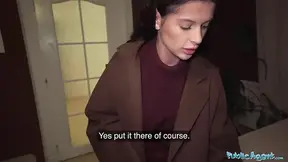 Party girl gets naughty in public casting