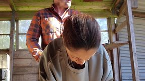 Hot milf gets fucked hard in the ass outside and shows her true face of anal