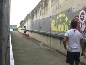 Sexy girl fucking on a highway