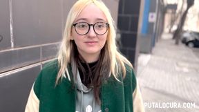 Petite blonde fucked hard by old fat guy