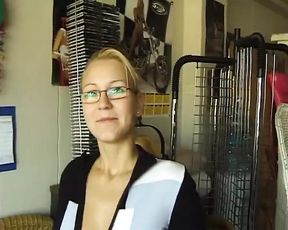 My cousin Irena a natural blonde with a shaved pussy did a porn audition