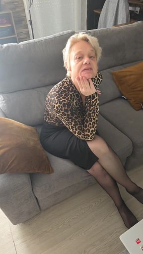 He fucks his stepmother's ass while she's dressed in sexy lingerie and she's a slut