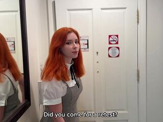 Passionate Fucking with Redhead Student and Cum On Face