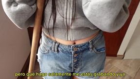 Busty teen stepsister wears jean shorts but decides to fuck secretly so you don't tell her parents.