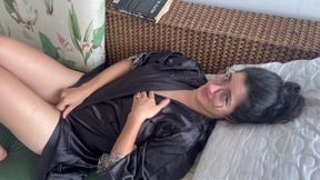 Horny stepbrothers fuck on the furniture of the house.