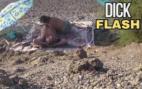 Exhibitionist Wife Outdoor Amateur MILF Blowjob &amp; Handjob Big Cock on Nudity Beach in Front of Follower with Cum