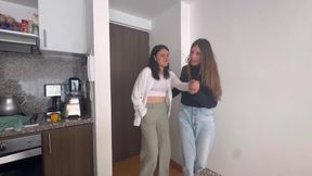 I rub my wet and hot pussy over my ex's pussy