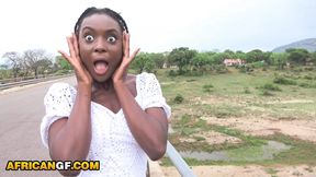 Perfect Body Ebony Girlfriend Glad To Suck My White Cock In Public Gripping Pussy Cream When I Fuck Her Outdoors