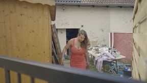 Big Tits MILF in Red Dress Gets Fucked by Tattooed Guy with Huge Cock