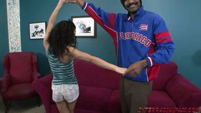 Petite Tia Cyrus pummeled by huge black cock