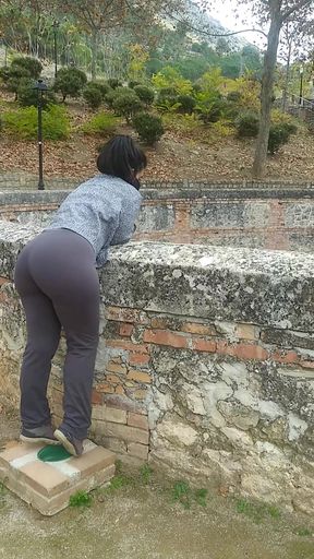 stranger big booty surpised and fucked in public forest