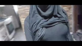 Arab Hot Amateur MILF Showing Big Tits And Creamy Pussy Squirt In Hijab Niqab Dress