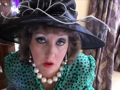 Cougar in stockings seduce a young guy