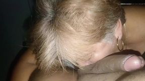 Mature grandma wanted to suck cock and uses her deep throat to make him cum